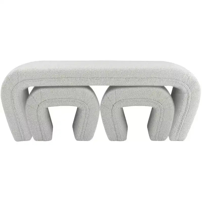 Meridian Furniture,Banc Odelia en tissu bouclé