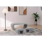 Meridian Furniture,Banc Odelia en tissu bouclé