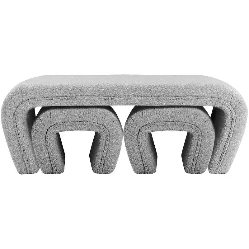 Meridian Furniture,Banc Odelia en tissu bouclé