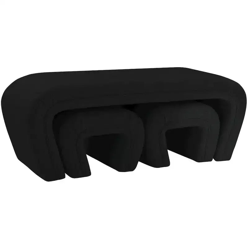 Meridian Furniture,Odelia Boucle Fabric Bench