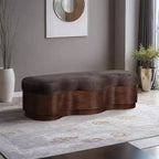 Meridian Furniture, Banc en Tissu Velours Fourrure Savoy
