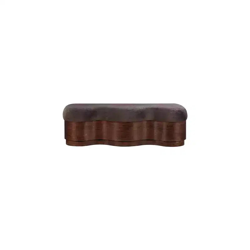 Meridian Furniture, Banc en Tissu Velours Fourrure Savoy