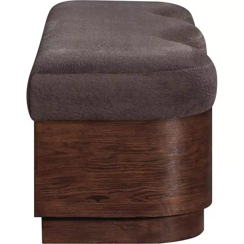 Meridian Furniture, Banc en Tissu Velours Fourrure Savoy