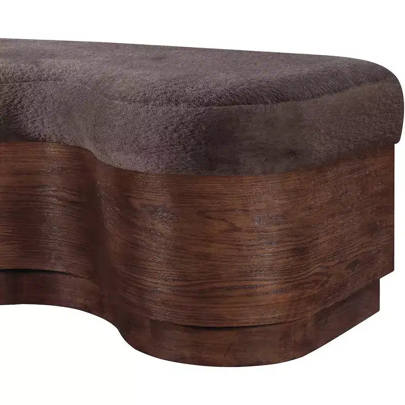 Meridian Furniture, Banc en Tissu Velours Fourrure Savoy