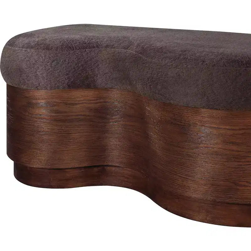 Meridian Furniture, Banc en Tissu Velours Fourrure Savoy