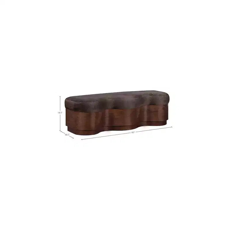 Meridian Furniture, Banc en Tissu Velours Fourrure Savoy
