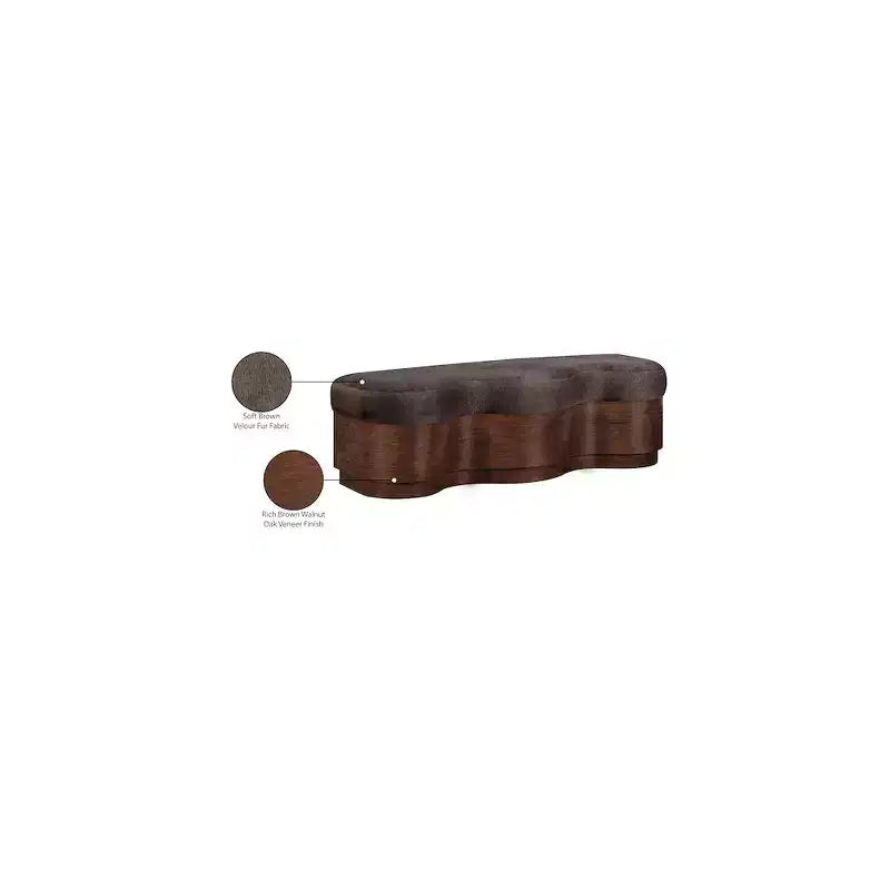 Meridian Furniture, Banc en Tissu Velours Fourrure Savoy