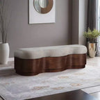 Meridian Furniture, Banc en Tissu Velours Fourrure Savoy
