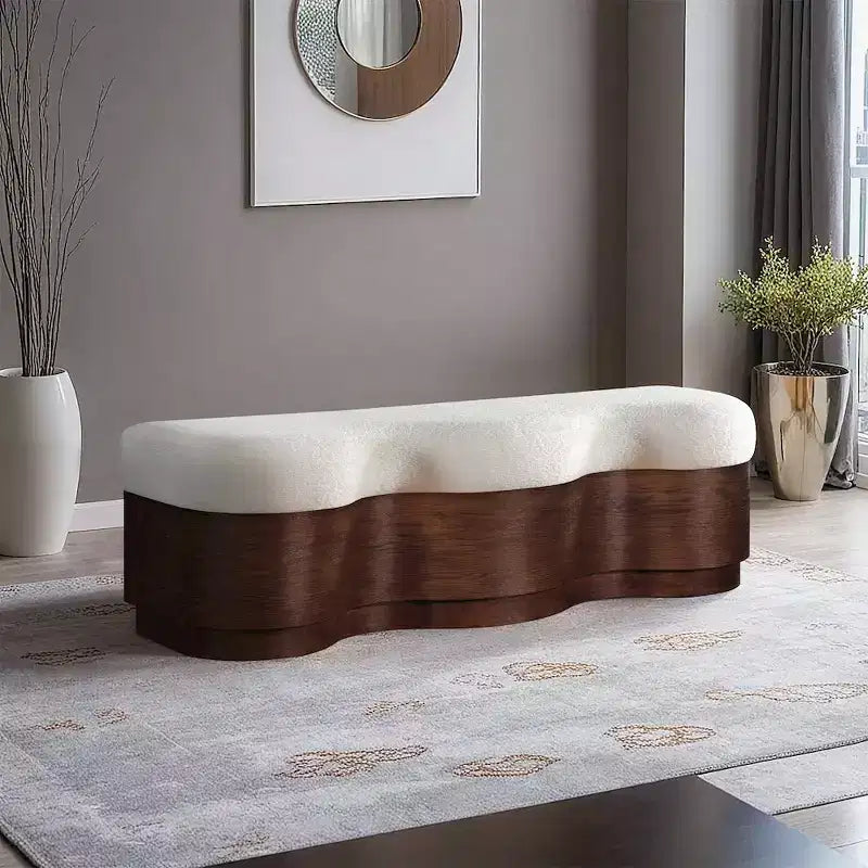 Meridian Furniture, Banc en Tissu Velours Fourrure Savoy