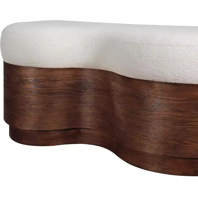 Meridian Furniture, Banc en Tissu Velours Fourrure Savoy