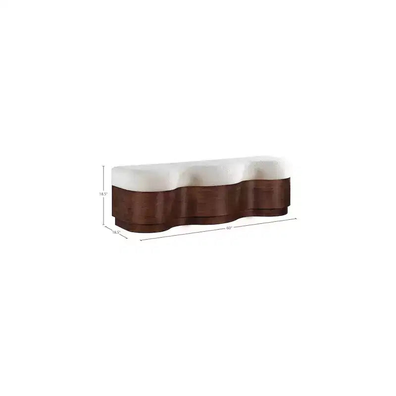 Meridian Furniture, Banc en Tissu Velours Fourrure Savoy