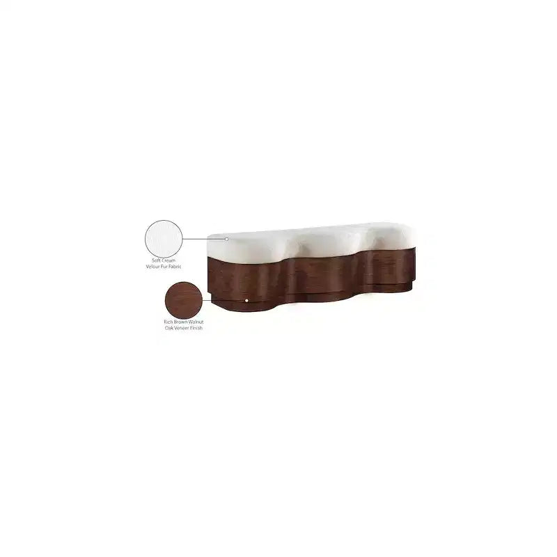 Meridian Furniture, Banc en Tissu Velours Fourrure Savoy