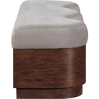 Meridian Furniture, Banc en Tissu Velours Fourrure Savoy