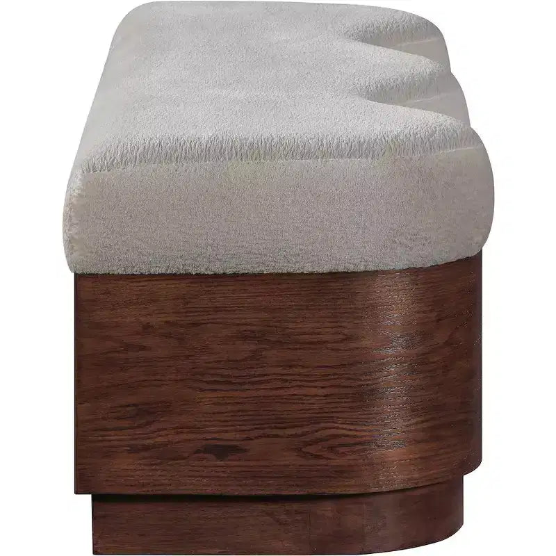 Meridian Furniture, Banc en Tissu Velours Fourrure Savoy