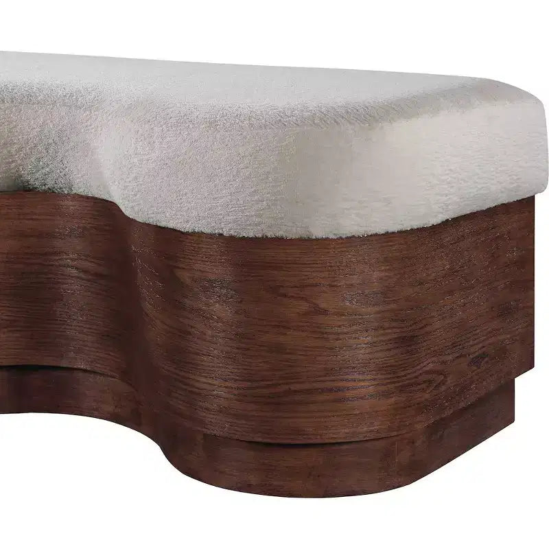 Meridian Furniture, Banc en Tissu Velours Fourrure Savoy