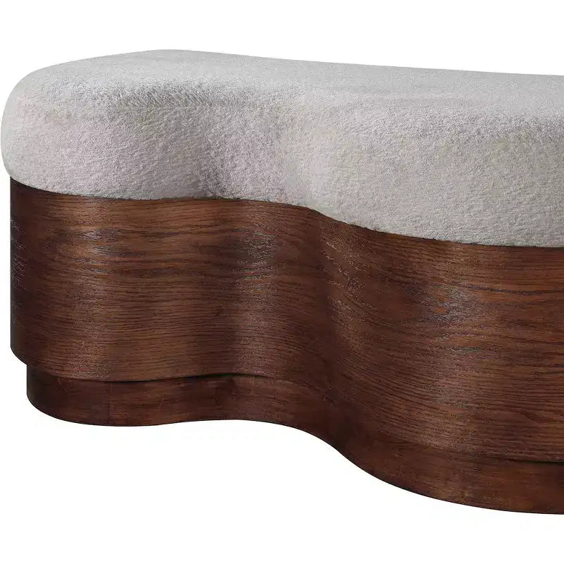 Meridian Furniture, Banc en Tissu Velours Fourrure Savoy