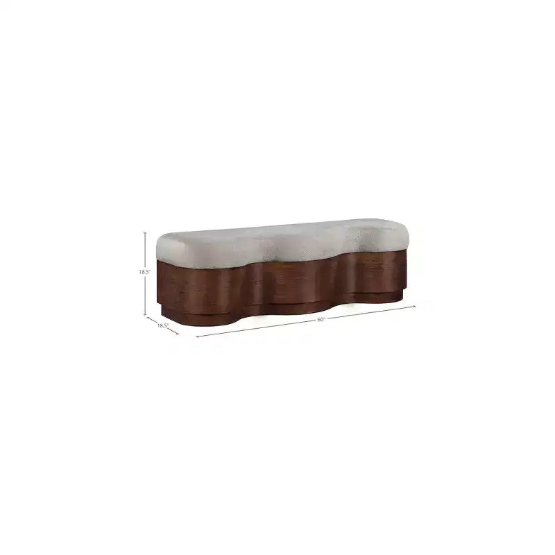 Meridian Furniture, Banc en Tissu Velours Fourrure Savoy