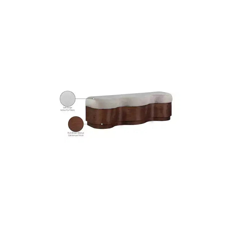 Meridian Furniture, Banc en Tissu Velours Fourrure Savoy