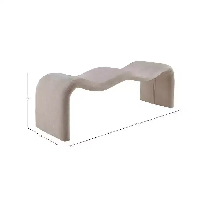 Meridian Furniture, Banc en tissu chenille Willow