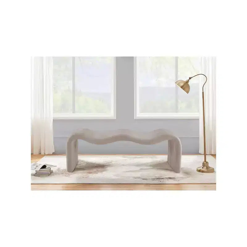 Meridian Furniture, Banc en tissu chenille Willow