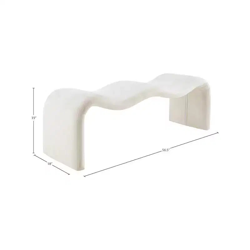 Meridian Furniture, Banc en tissu chenille Willow