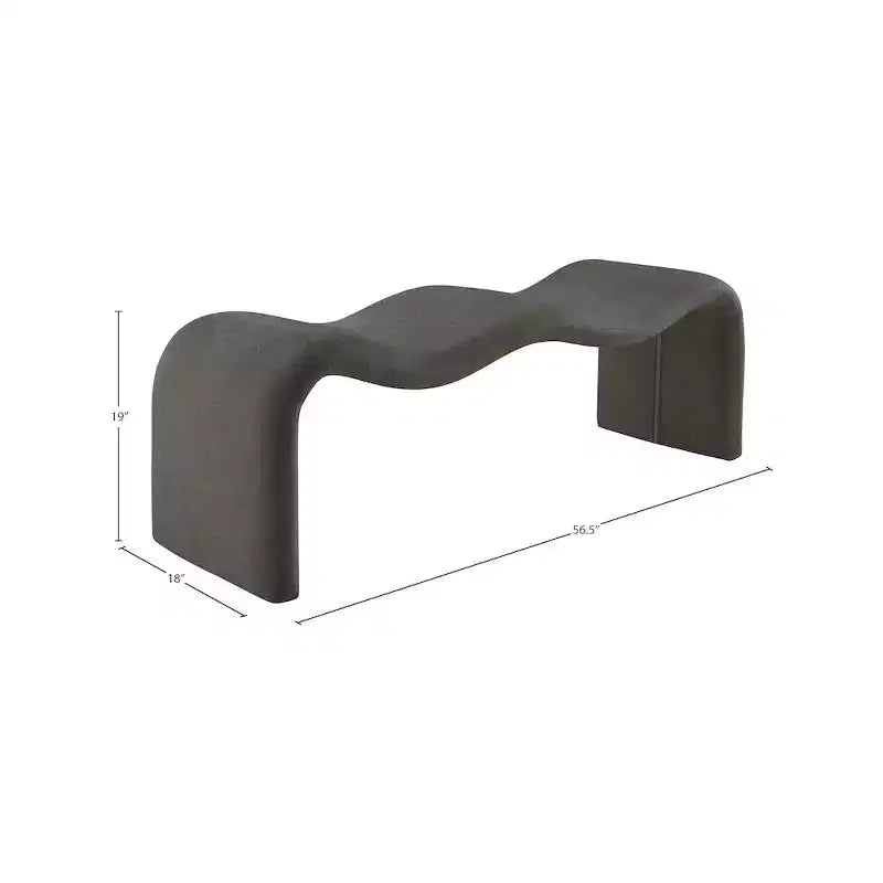 Meridian Furniture, Banc en tissu chenille Willow
