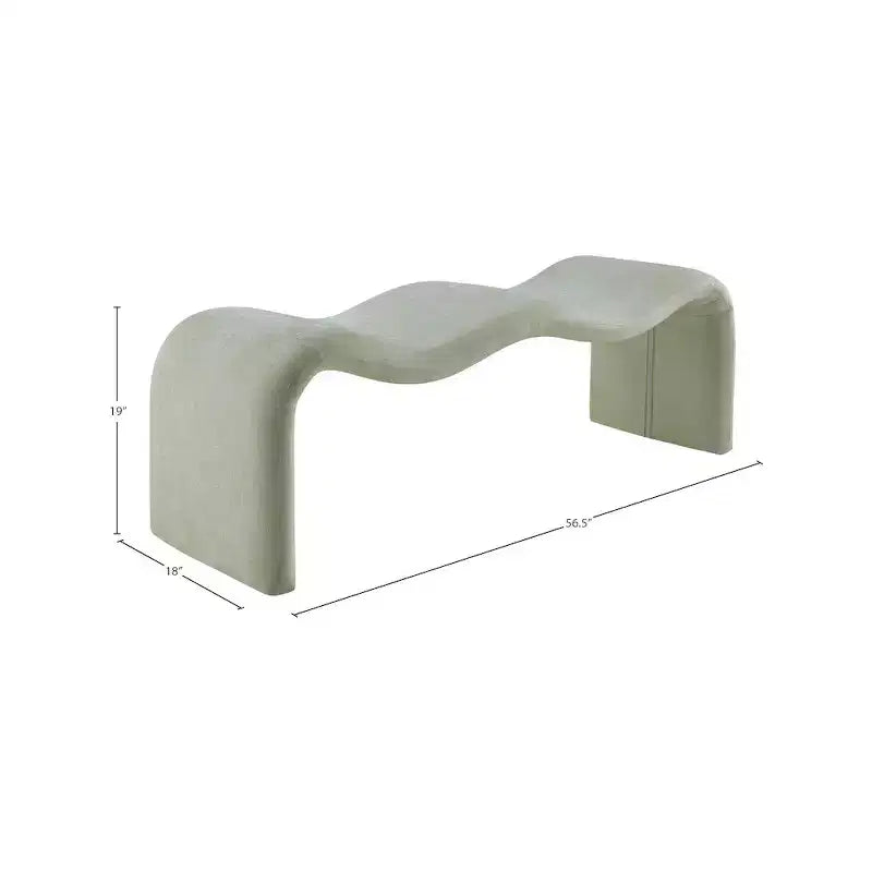 Meridian Furniture, Banc en tissu chenille Willow