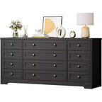 Commode Acekool à 12 tiroirs, grande commode moderne pour chambre à coucher, meuble TV pour téléviseur de 65 pouces, meuble de rangement en bois pour salon, couloir