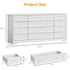 Commode Acekool à 12 tiroirs, grande commode moderne pour chambre à coucher, meuble TV pour téléviseur de 65 pouces, meuble de rangement en bois pour salon, couloir
