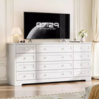 Commode Acekool à 12 tiroirs, grande commode moderne pour chambre à coucher, meuble TV pour téléviseur de 65 pouces, meuble de rangement en bois pour salon, couloir