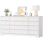 Commode Acekool à 12 tiroirs, grande commode moderne pour chambre à coucher, meuble TV pour téléviseur de 65 pouces, meuble de rangement en bois pour salon, couloir