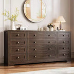 Commode Acekool à 12 tiroirs, grande commode moderne pour chambre à coucher, meuble TV pour téléviseur de 65 pouces, meuble de rangement en bois pour salon, couloir