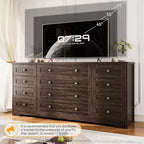 Commode Acekool à 12 tiroirs, grande commode moderne pour chambre à coucher, meuble TV pour téléviseur de 65 pouces, meuble de rangement en bois pour salon, couloir