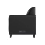 Fauteuil de réception Flash Furniture Agent en similicuir noir avec borne de recharge latérale droite, comprenant 2 prises, 2 ports USB, 1 port USB-C, pieds en bois massif