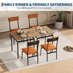 Ensemble table de salle à manger 3 pièces, avec 2 chaises rembourrées en PU