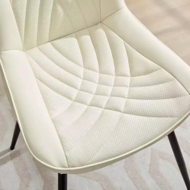 CLIHOME Lot de 2 Chaises de Salle à Manger, Chaises de Cuisine Rembourrées en Similicuir de Style Moderne du Milieu du Siècle