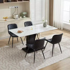 CLIHOME Lot de 2 Chaises de Salle à Manger, Chaises de Cuisine Rembourrées en Similicuir de Style Moderne du Milieu du Siècle