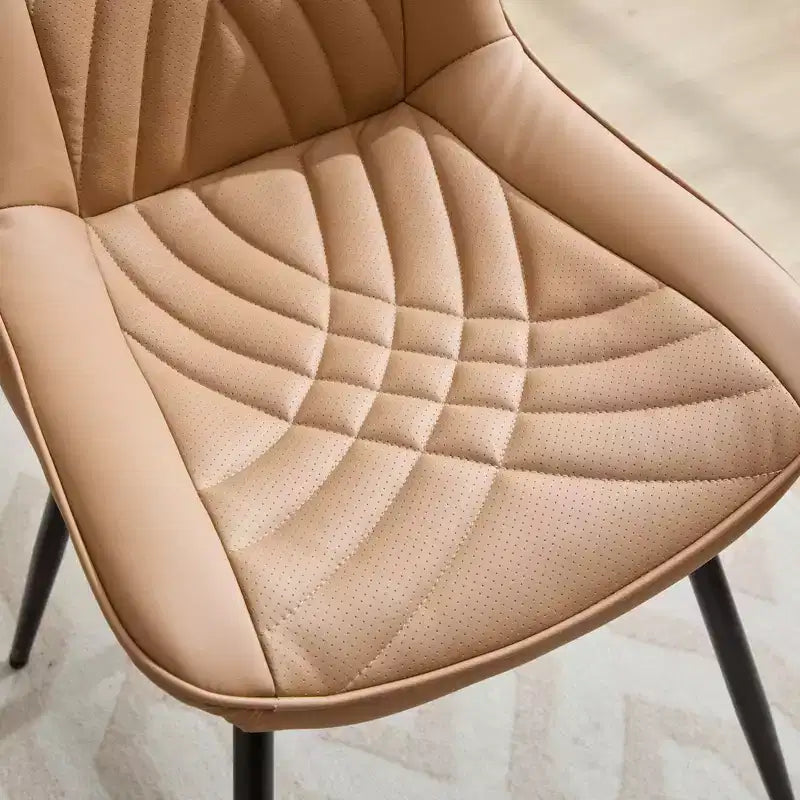 CLIHOME Lot de 2 Chaises de Salle à Manger, Chaises de Cuisine Rembourrées en Similicuir de Style Moderne du Milieu du Siècle