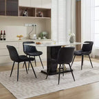 CLIHOME Lot de 2 Chaises de Salle à Manger, Chaises de Cuisine Rembourrées en Similicuir de Style Moderne du Milieu du Siècle