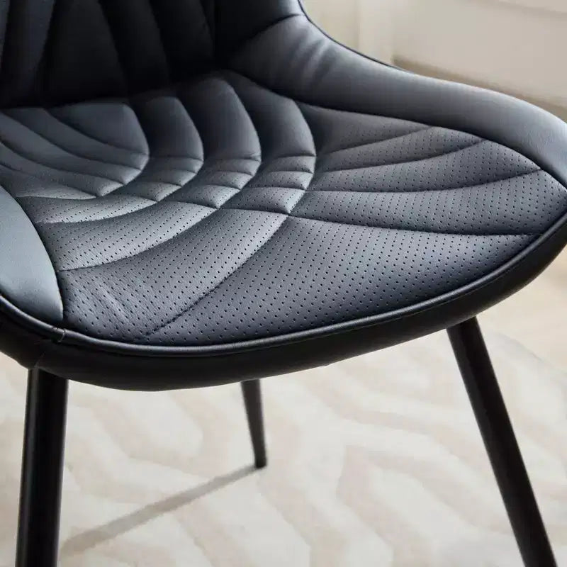 CLIHOME Lot de 2 Chaises de Salle à Manger, Chaises de Cuisine Rembourrées en Similicuir de Style Moderne du Milieu du Siècle