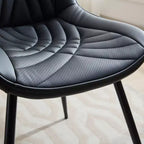 CLIHOME Lot de 2 Chaises de Salle à Manger, Chaises de Cuisine Rembourrées en Similicuir de Style Moderne du Milieu du Siècle