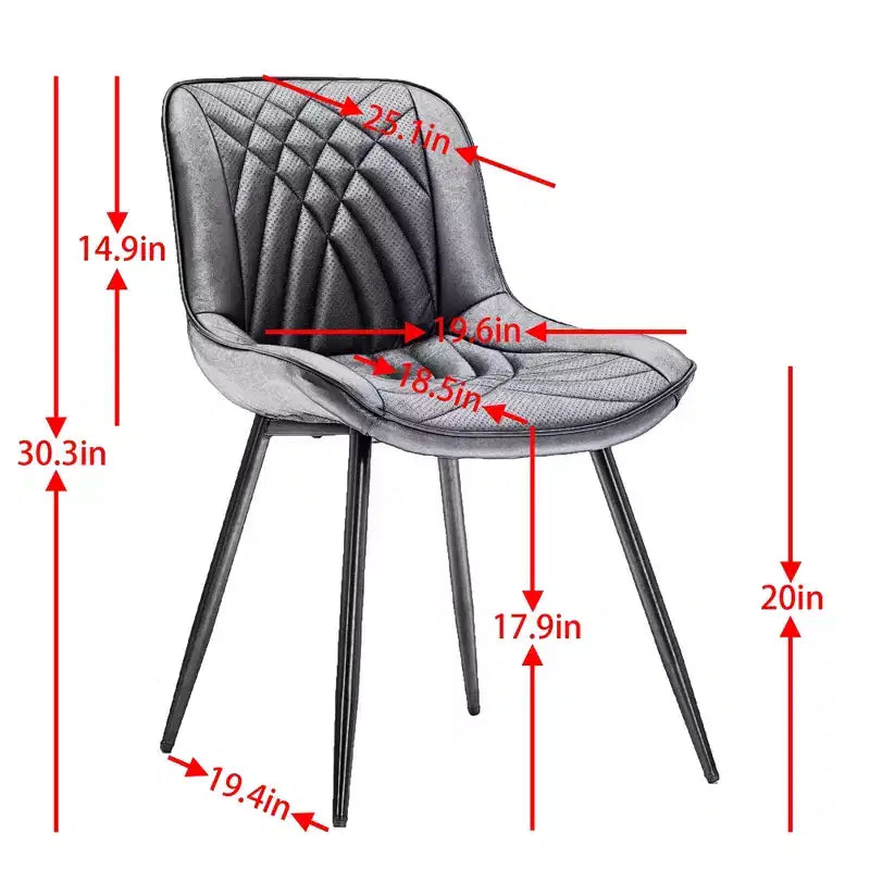 CLIHOME Lot de 2 Chaises de Salle à Manger, Chaises de Cuisine Rembourrées en Similicuir de Style Moderne du Milieu du Siècle