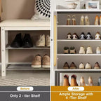 Meuble à chaussures avec 3 portes en rotin, organisateur de rangement de chaussures autoportant avec étagères réglables, armoire à chaussures à 7 niveaux pour entrée, couloir, placard