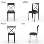 VECELO Ensemble table et 4 chaises de salle à manger, dînette en faux marbre avec 4 chaises pour cuisine, petit espace, noir/blanc