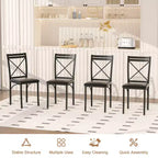 VECELO Ensemble table et 4 chaises de salle à manger, dînette en faux marbre avec 4 chaises pour cuisine, petit espace, noir/blanc