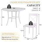 VECELO Ensemble table et 4 chaises de salle à manger, dînette en faux marbre avec 4 chaises pour cuisine, petit espace, noir/blanc