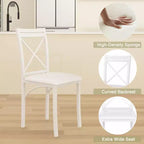 VECELO Ensemble table et 4 chaises de salle à manger, dînette en faux marbre avec 4 chaises pour cuisine, petit espace, noir/blanc