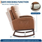 Fauteuils planeurs, Rocking chair moderne, Rocking chair planeur pour chambre de bébé, Fauteuil à bascule d'appoint capitonné à dossier haut avec poches latérales