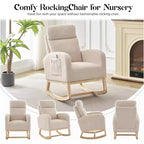 Fauteuils planeurs, Rocking chair moderne, Rocking chair planeur pour chambre de bébé, Fauteuil à bascule d'appoint capitonné à dossier haut avec poches latérales