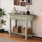 MAYEERTY Console Rétro avec Design Courbé et Finition Lisse pour Entrées Salons Couloirs Turquoise Gris